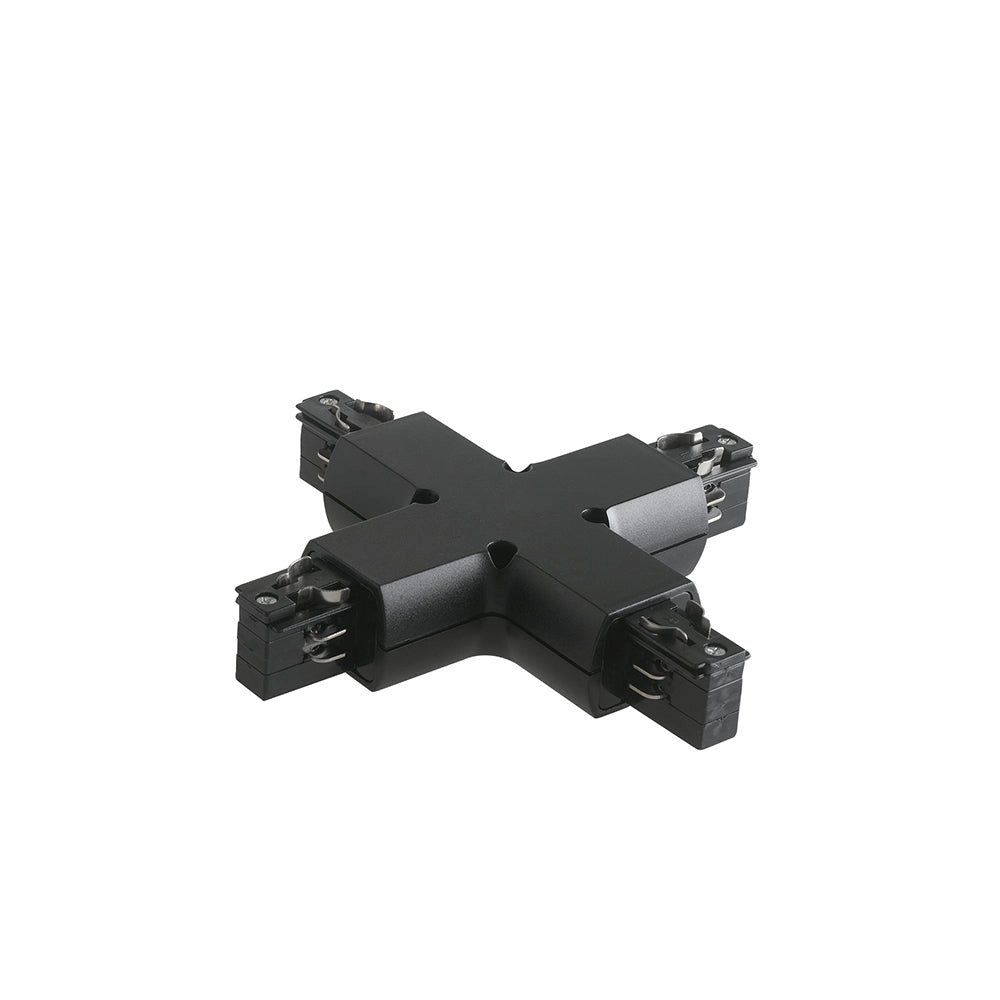 LED-TRACK-X NERO CONNESSIONE A CROCE NERA PER BINARIO 18,1X18,1X3,4CM