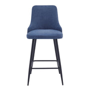 Set di 4 Sgabelli Chantal In Tessuto 320gr Blu Avio Dimensione 47x52,5x100cm