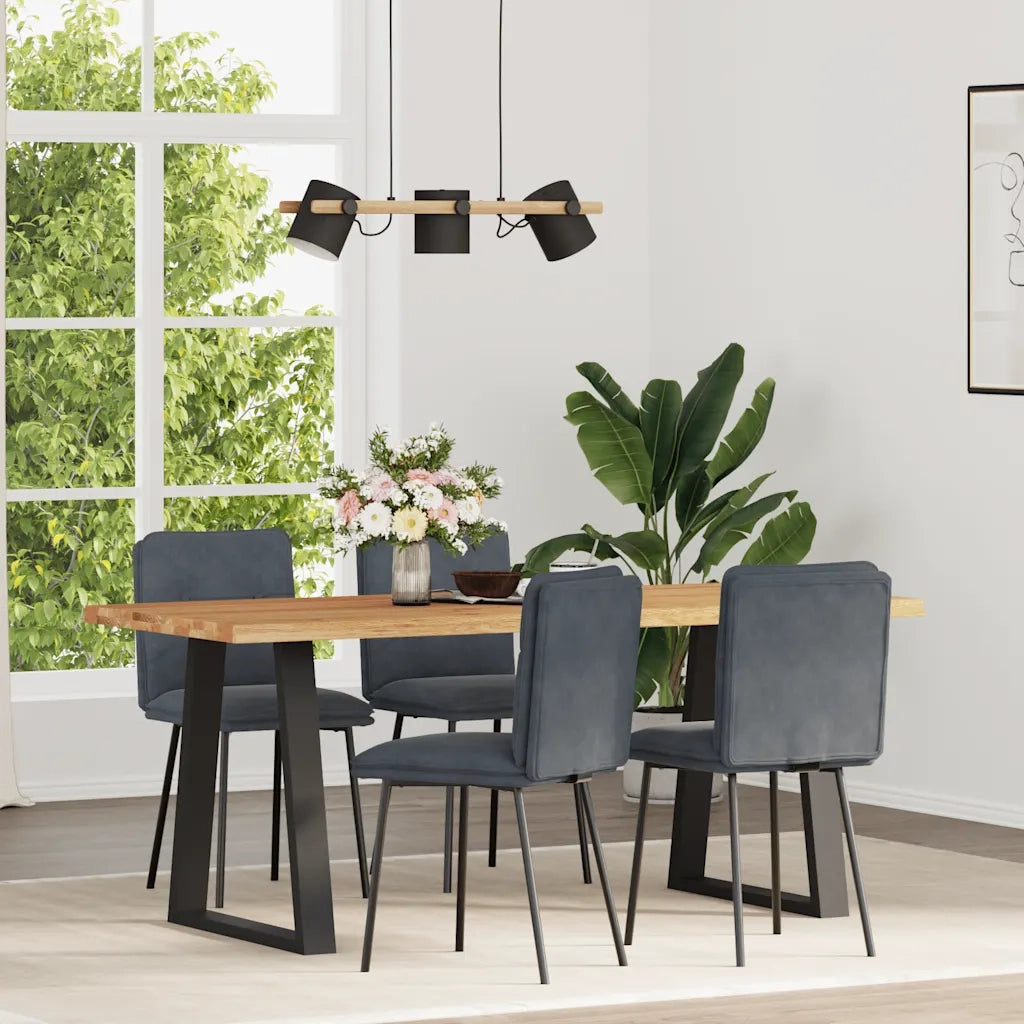 vidaXL Sedie da Pranzo 4 pz Grigio Scuro in Velluto