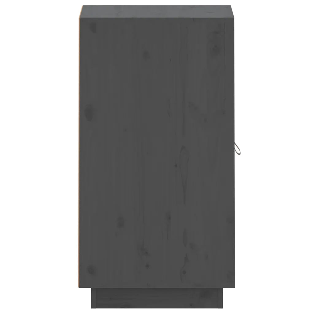Credenza Grigia 34x40x75 cm in Legno Massello di Pino 820114