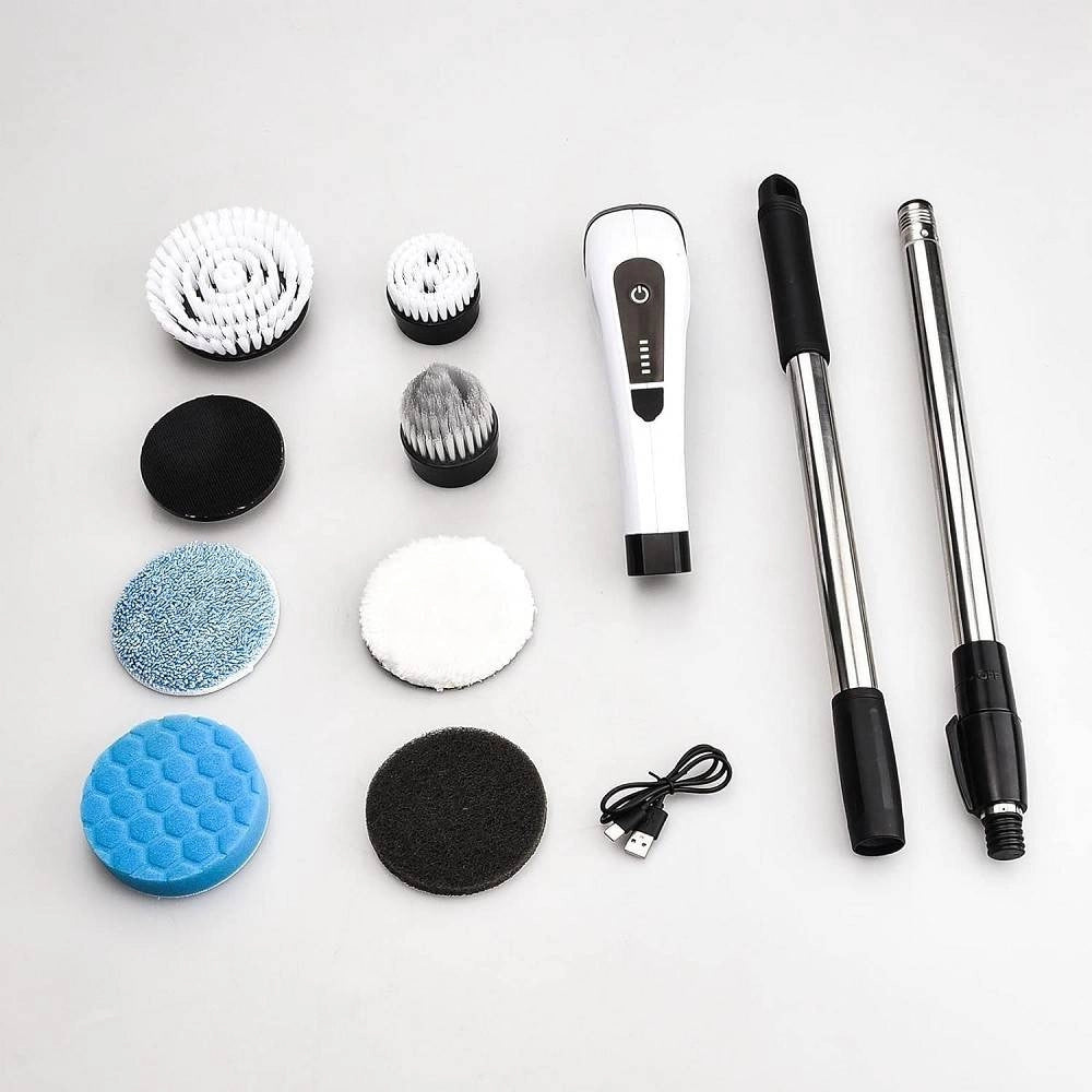 Trade Shop - Spazzola Rotante Pulizia Elettrica A Batteria 7 Teste Per Bagno Cucina Piastrelle -