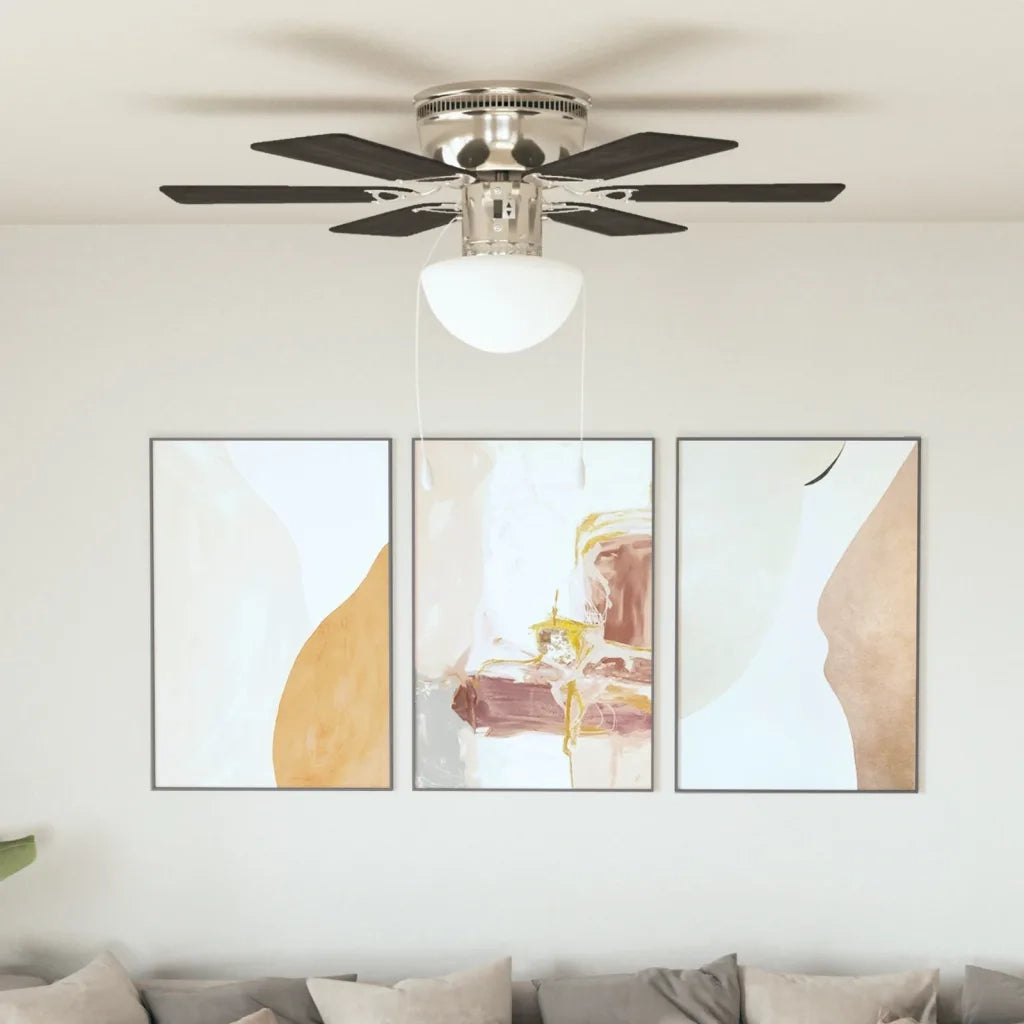 Ventilatore da Soffitto Decorato con Luce 82cm Marrone Scuro CFW1827668