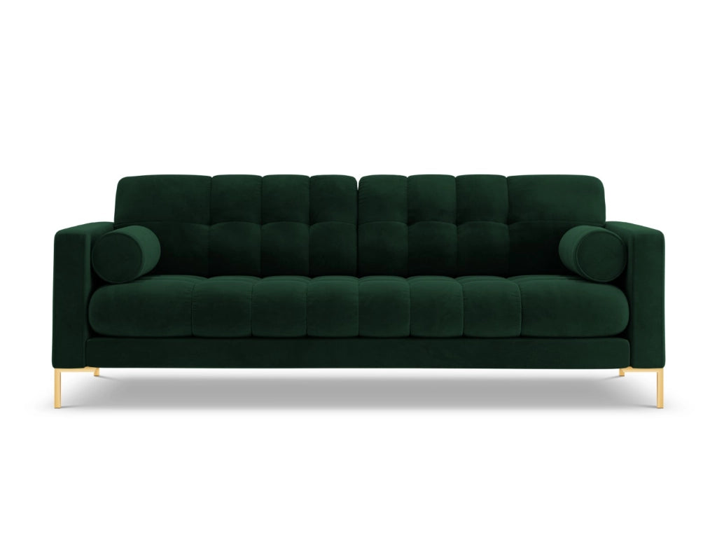 Cosmopolitan Design - Divano "Bali" 4 posti in velluto verde bottiglia 