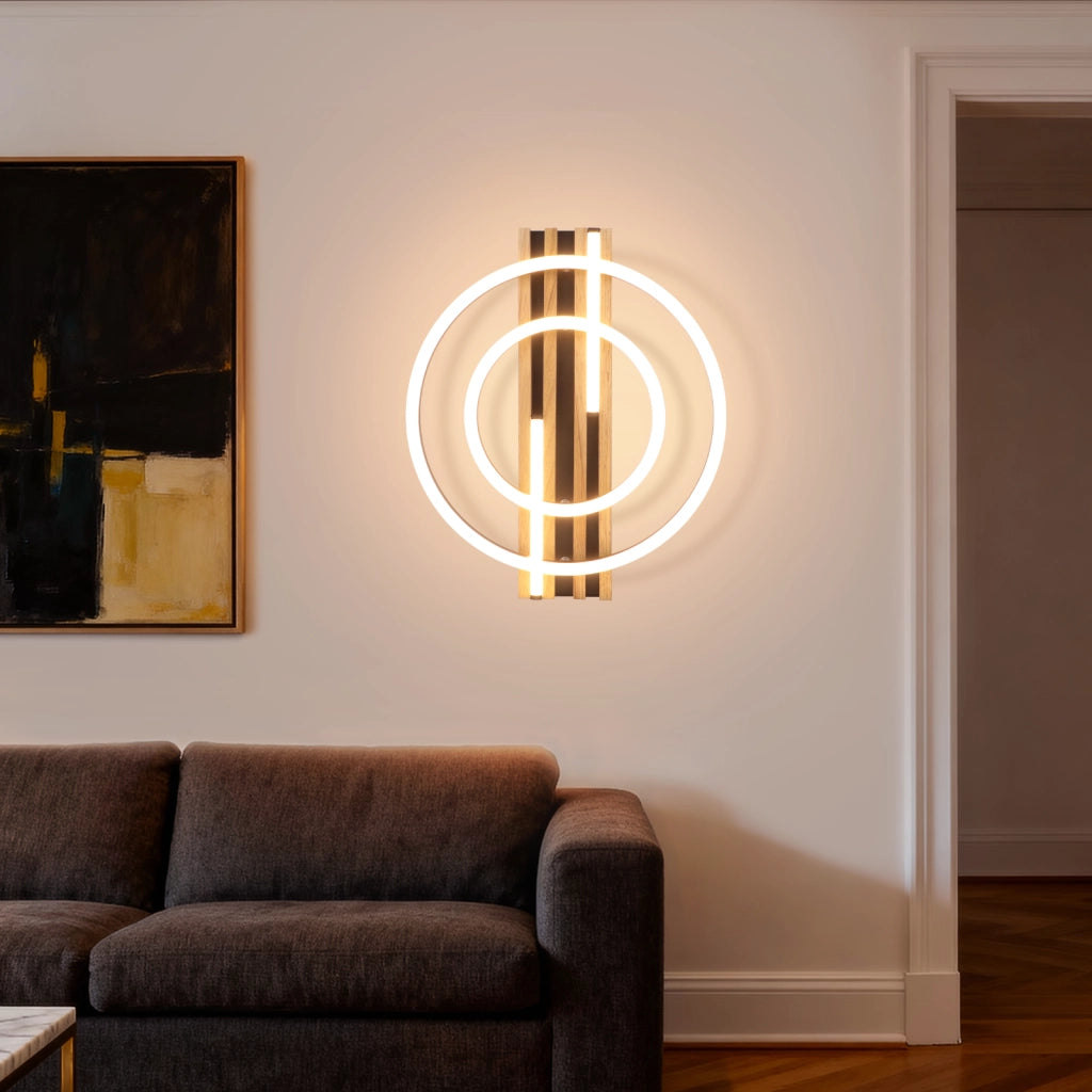 ZMH Plafoniera LED moderna 34W 38cm con 2 anelli e telecomando ideale per soggiorno camera da letto cucina