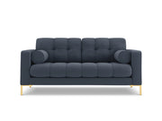 Cosmopolitan Design - Divano "Bali" 2 posti in tessuto strutturato blu scuro 