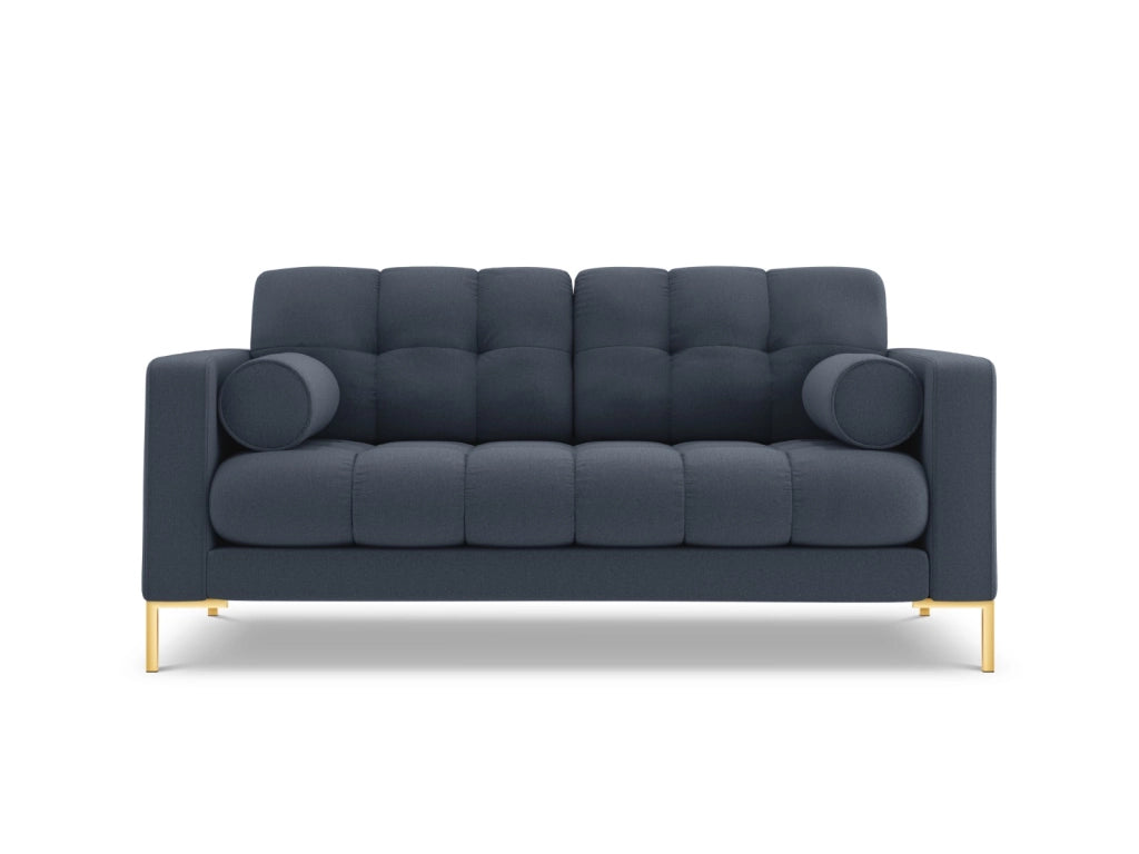 Cosmopolitan Design - Divano "Bali" 2 posti in tessuto strutturato blu scuro 
