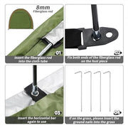 Pannelli di stoccaggio all'aperto acqua-resistenti per 2-3 biciclette - ripostiglio per biciclette per casa e giardino - riparo antistatico con porta - 210D Oxford.