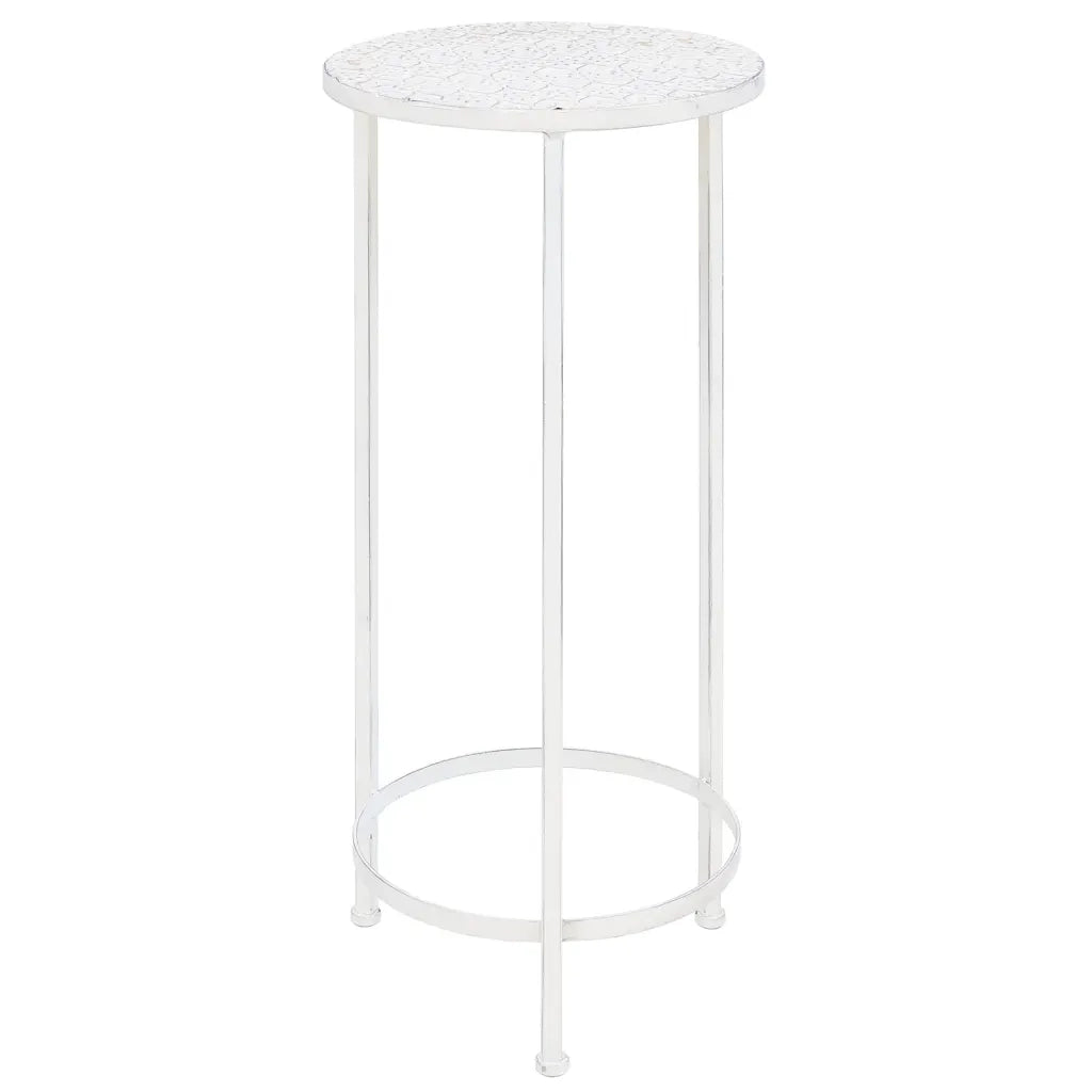 Set Piedistalli per Piante 3 pz Vintage Effetto Bianco Anticato 245937
