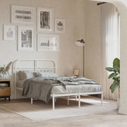 Giroletto con Testiera-Struttura Letto con testiera Metallo Bianco 120x190 cm 874439