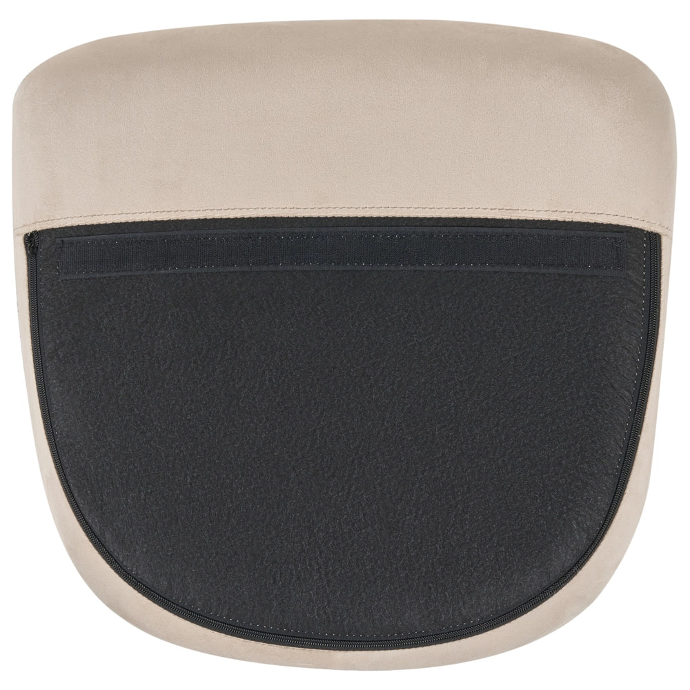 Sedia A Dondolo Velluto Beige Gambe In Metallo Pattini In Legno Moderni