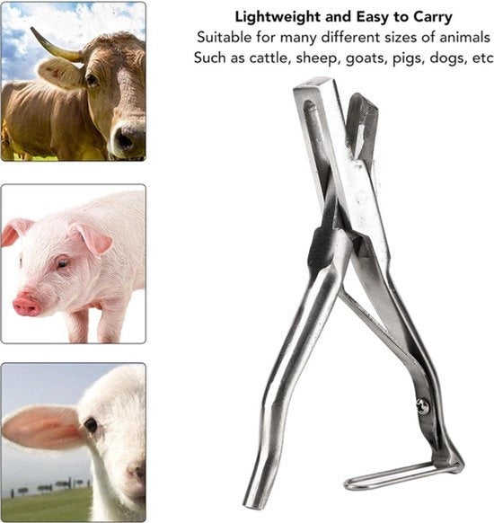 Tag per orecchio di maiale con manico ergonomico leggero - U-vorm - dispositivo di sicurezza - tag per bestiame - tag per animali da fattoria - tag per animali da cortile