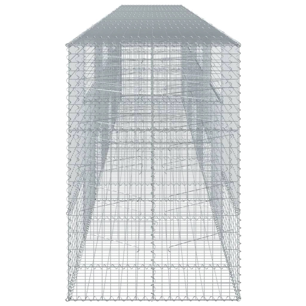 Gabbione recinto a gabbia muro di contenimento con coperchio 800 x 100 x 150 cm ferro zincato argento 02_0040200