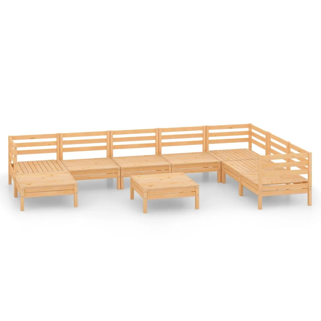 Set Divani da Giardino 9 pz in Legno Massello di Pino cod mxl 36618