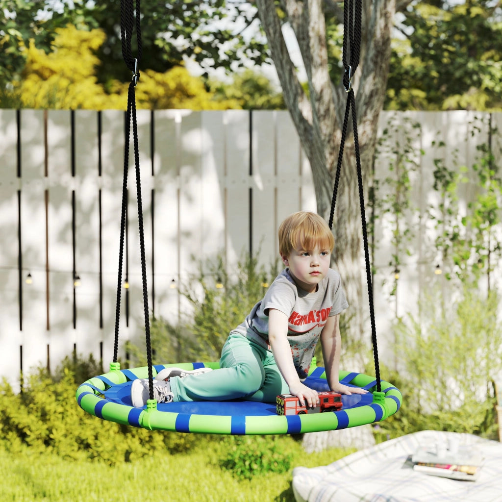 Altalena da giardino per bambini ¨C zephmum ¨C blu e verde ?100x180 cm