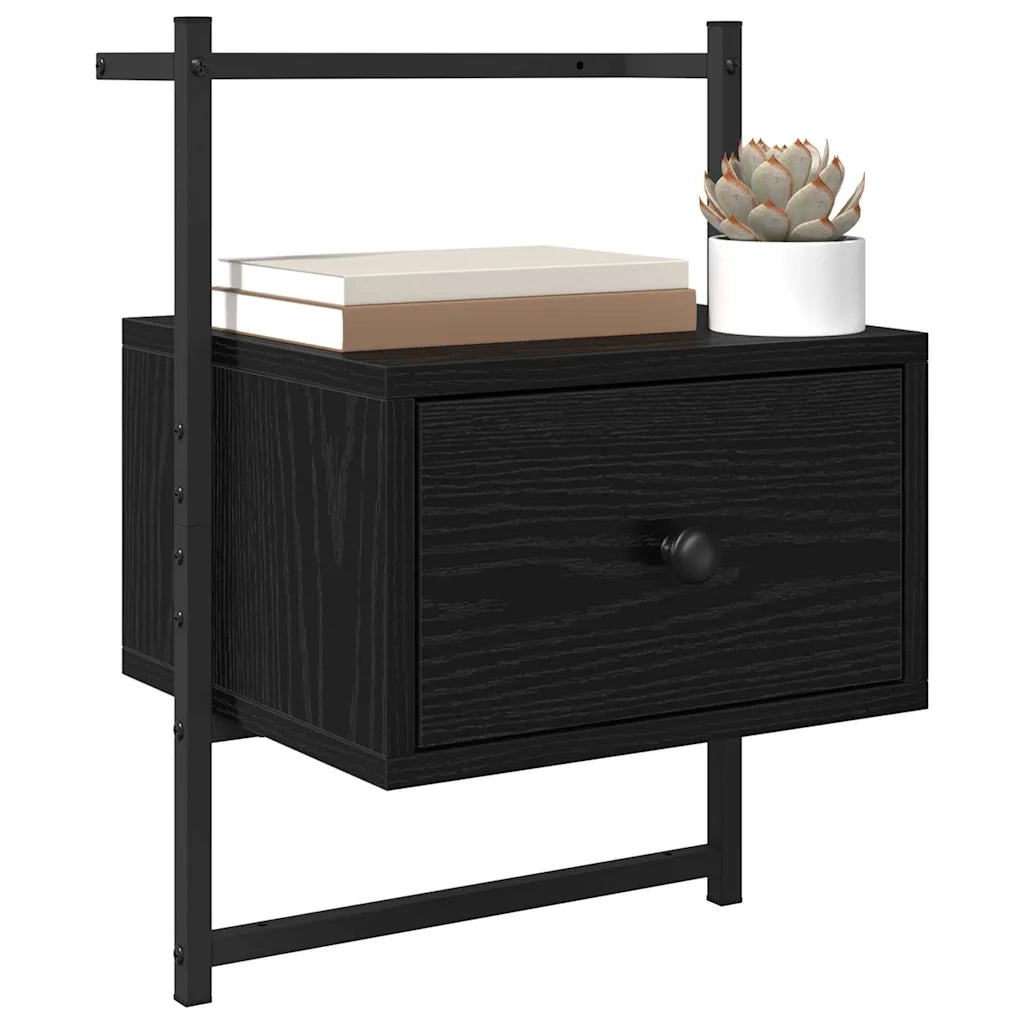 Armadio da Notte con cassetto 2 pcs Rovere Nero 35 x 30 x 51 cm