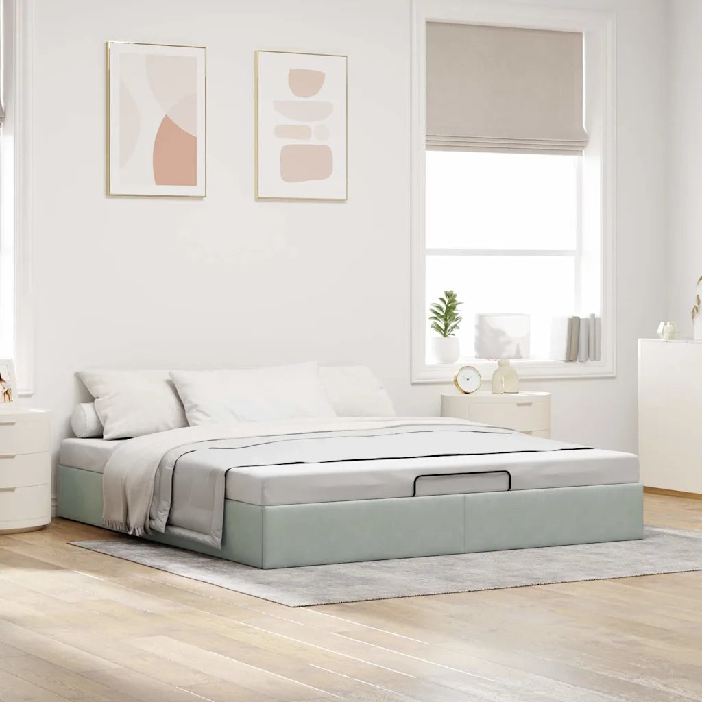 Struttura Letto Pouf senza Materasso 180x200 cm in Velluto