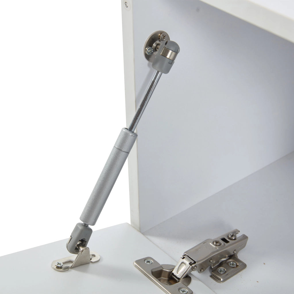 Mobile TV da Parete con 3 Ante a Ribalta e LED; Bianco Lucido; Stile Moderno; in Pannello Truciolare; 180×35×30 cm