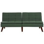 Divano letto verde a 3 posti con rivestimento trapuntato Click Clack Schienale diviso Gambe in metallo