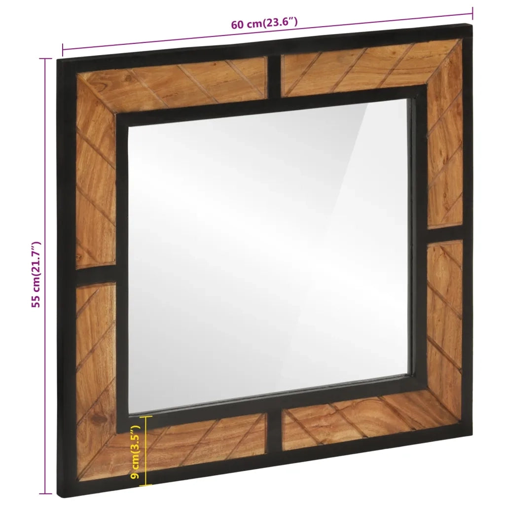 Specchio da bagno-Specchio per Bagno 60x1x55 cm in Legno Massello di Acacia