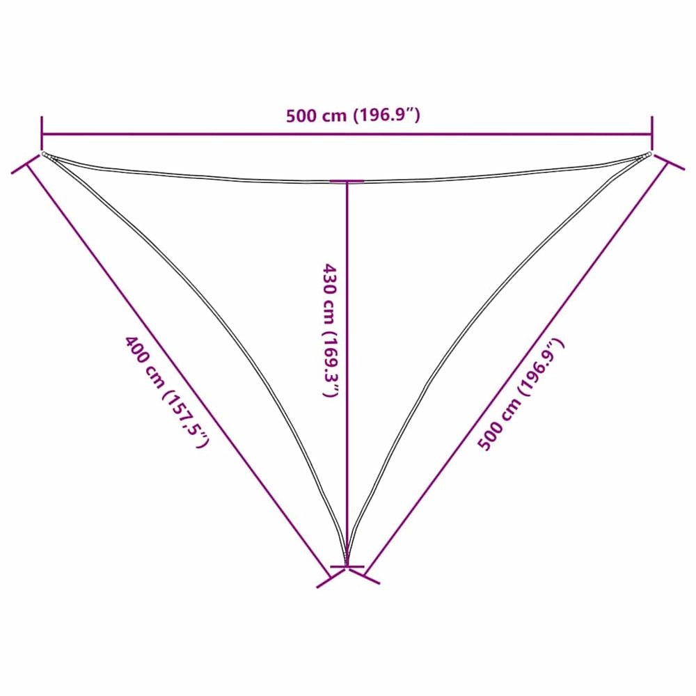 Sunshade Sail Oxford Fabric Triangular 4x5x5 M Cream
