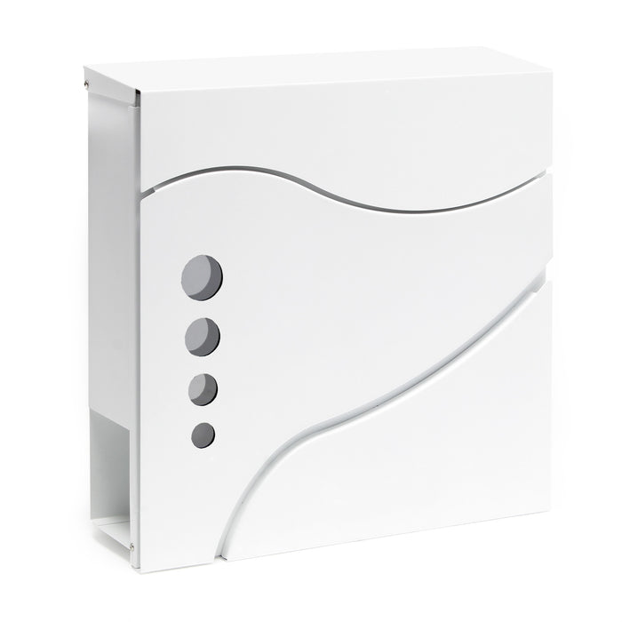 Cassetta postale con vano portagiornale V31 bianco 370 x 105 x 370 mm