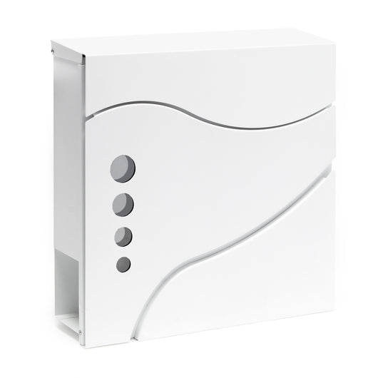 Cassetta postale con vano portagiornale V31 bianco 370 x 105 x 370 mm