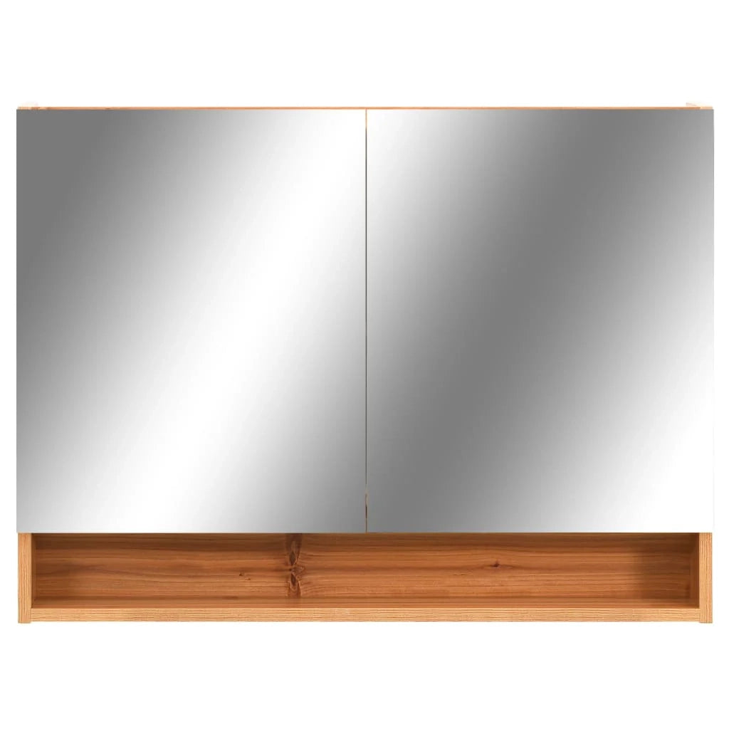 Mobiletto a specchio da bagno a LED 80 x 15 x 60 cm MDF rovere 02_0006729