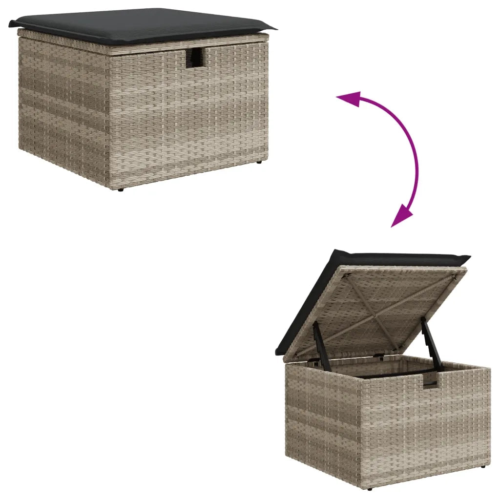 Set Divano da Giardino 8pz con Cuscini Grigio Chiaro Polyrattan 3275312