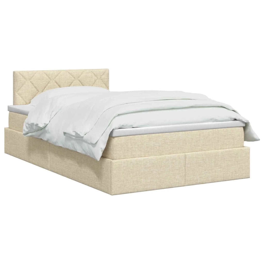 Letto con contenitore LED e materasso Crema 120 x 200 cm 3459121