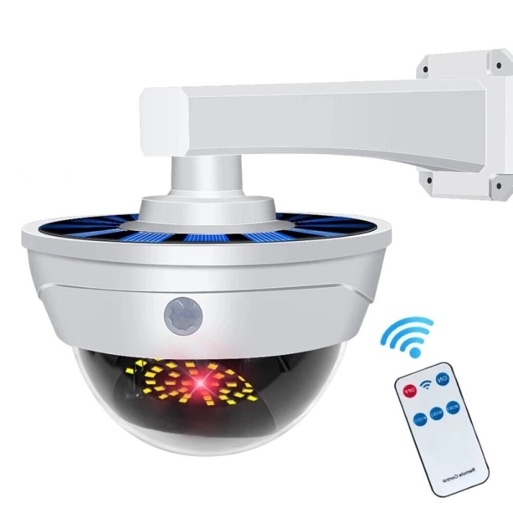 Trade Shop - Telecamera Finta Con Pannello Solare Con Sensore Di Movimento 44led Faretto Luce -