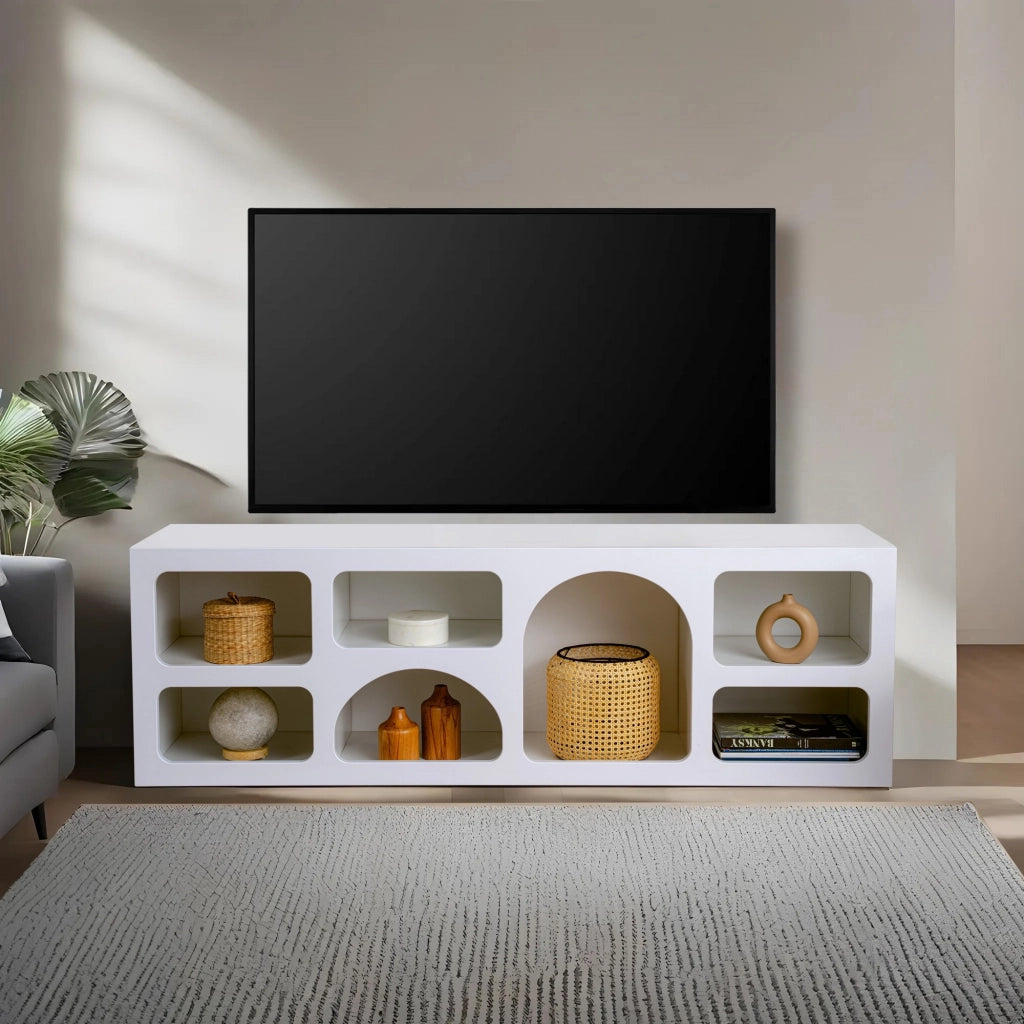 Credenza in legno "Ferlis" - 160 x 40 x 51 cm - Bianco