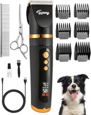 Tondeuse silenziosa per cani e gatti con motore potente e batteria - ideale per capelli lunghi e pelliccia vellutata