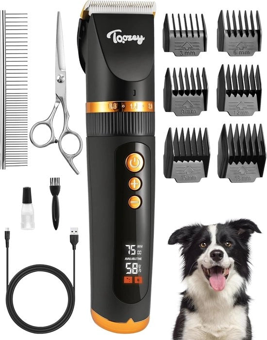 Tondeuse silenziosa per cani e gatti con motore potente e batteria - ideale per capelli lunghi e pelliccia vellutata