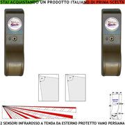 Infrarosso 2 Pezzi Rilevatori Movimento Dual Pir a Tenda Esterno Marroni Per Vano Persiana Rilevano Estraneo Inviano Allarme Portata 8 MT 60° Vert. 7° Oriz. Aliment. 12 V Assorb. 10 mA Cover ABS IP31
