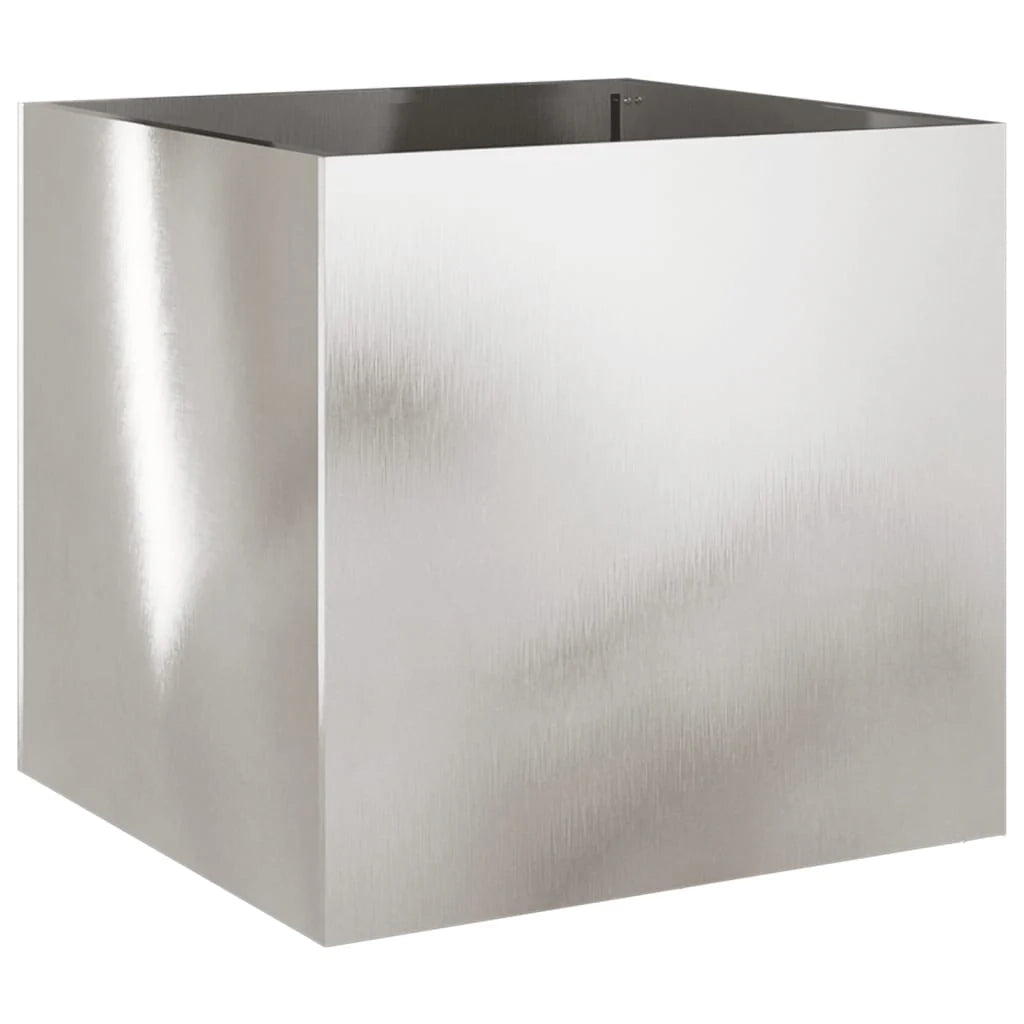 Fioriera rialzata per piante fiori giardino terrazze set da 2 argento 49 x 47 x 46 cm acciaio inox argento 02_0039014