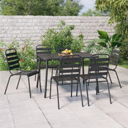 Set da Pranzo da Giardino 7 pz in Acciaio Antracite