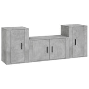 Set di Mobili Porta TV 3 pz | Armadietto TV | Mobile Porta TV Grigio Cemento in Legno Multistrato