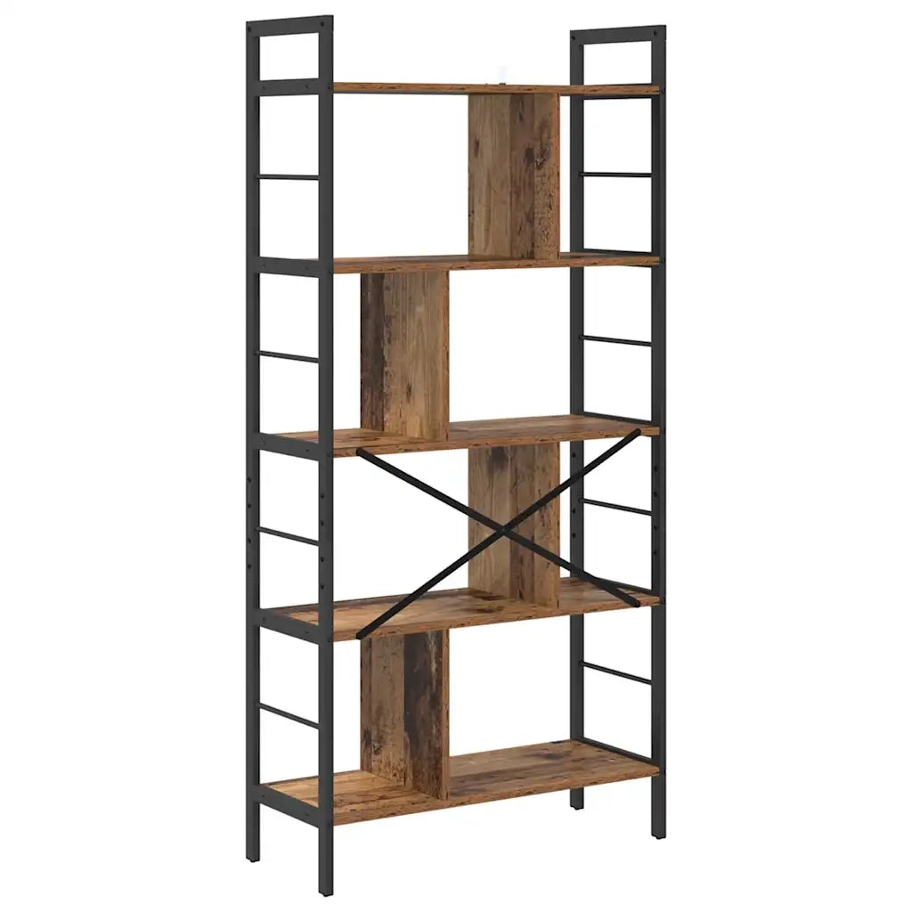 Libreria-Scaffale per Libri-Mobile di Stoccaggio Legno vecchio 75 x 30 x 156 cm Legno multistrato