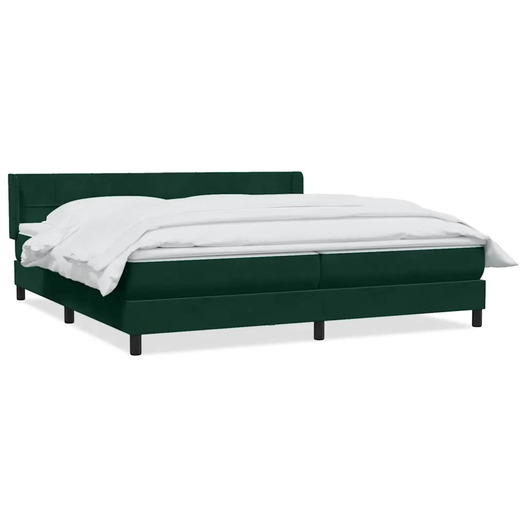 Giroletto a Molle con Materasso Verde Scuro 180x220 cm Velluto 3318168
