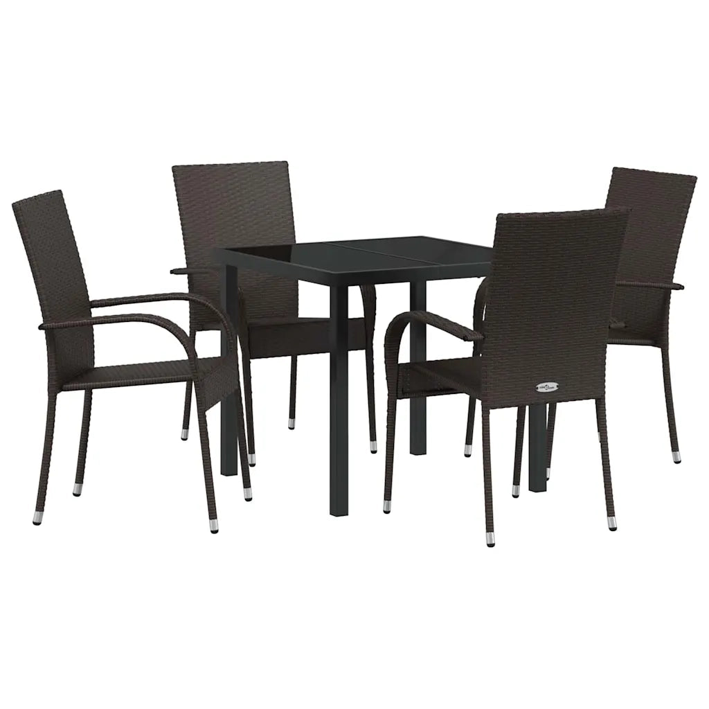 Set da Pranzo per Giardino 5 pcs Marrone 3379395