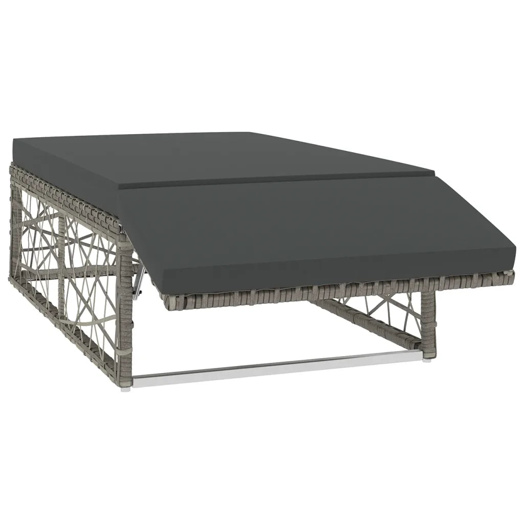 Set Divani da Giardino 2 pz | Set Salotto da Giardino con Cuscini in Polyrattan Grigio
