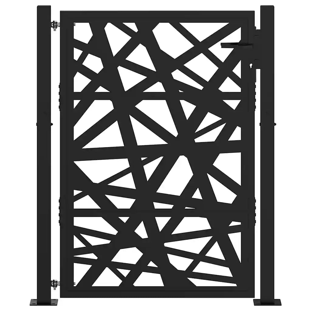 Cancello da giardino nero 100x125 cm in acciaio design leggero 4100950
