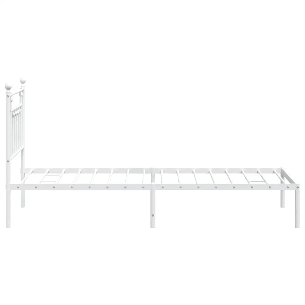 Giroletto con Testiera-Struttura Letto con testiera Metallo Bianco 90x190 cm 888866