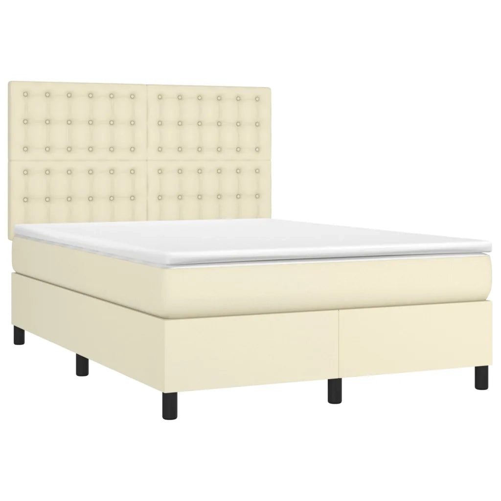 Giroletto a Molle con Materasso e LED Crema 140x200 cm cod mxl 59407