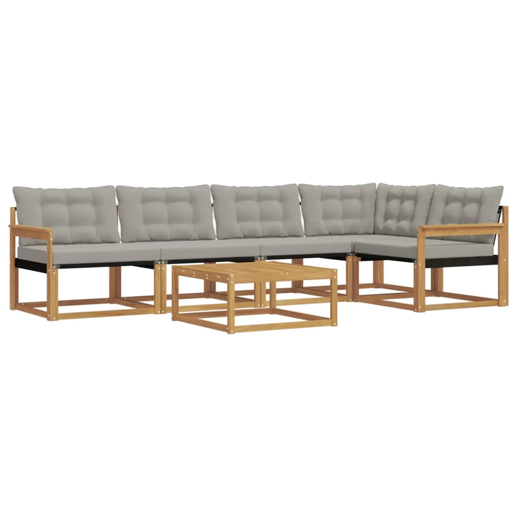 Set di divani da esterno 6 pcs Bianco e Grigio Chiaro 3388701