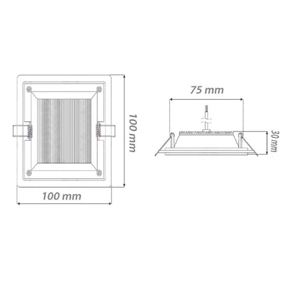 Trade Shop - Pannello Led Slim Incasso Bordo In Vetro 6 W Cct 3 Colorazioni Di Luce P-75e-q3c -