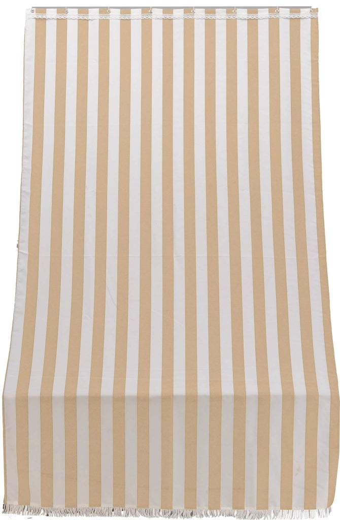 Tenda da Sole per Sormonto 140x250 cm in Poliestere con Anelli Ranieri a Strisce Beige