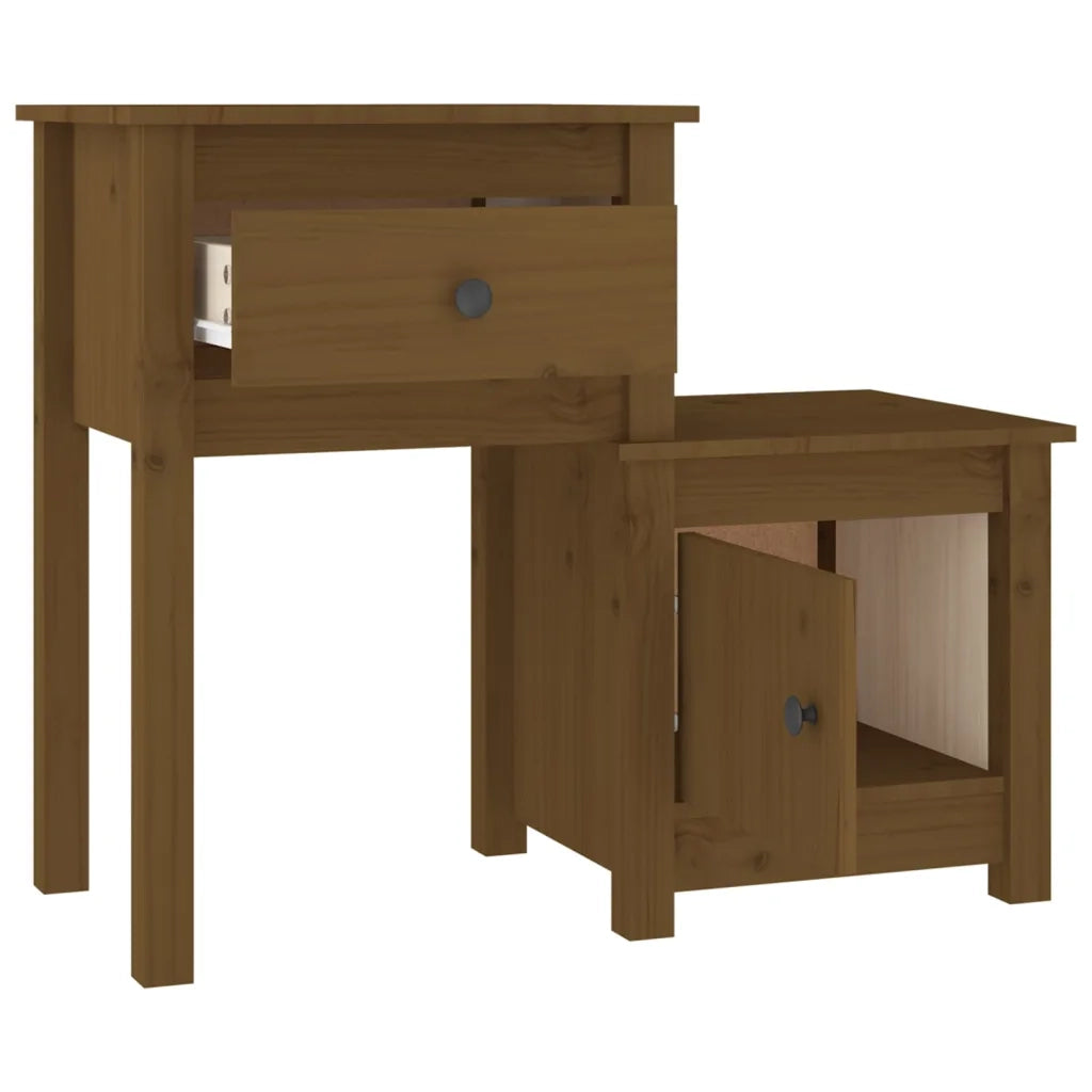 Comodini 2 pz ambra 79,5x38x65,5 cm in Legno Massello di Pino 814546
