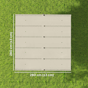 Telo per Pergola 288x298 cm con Fori di Drenaggio in Poliestere Traspirante UV30+ Beige