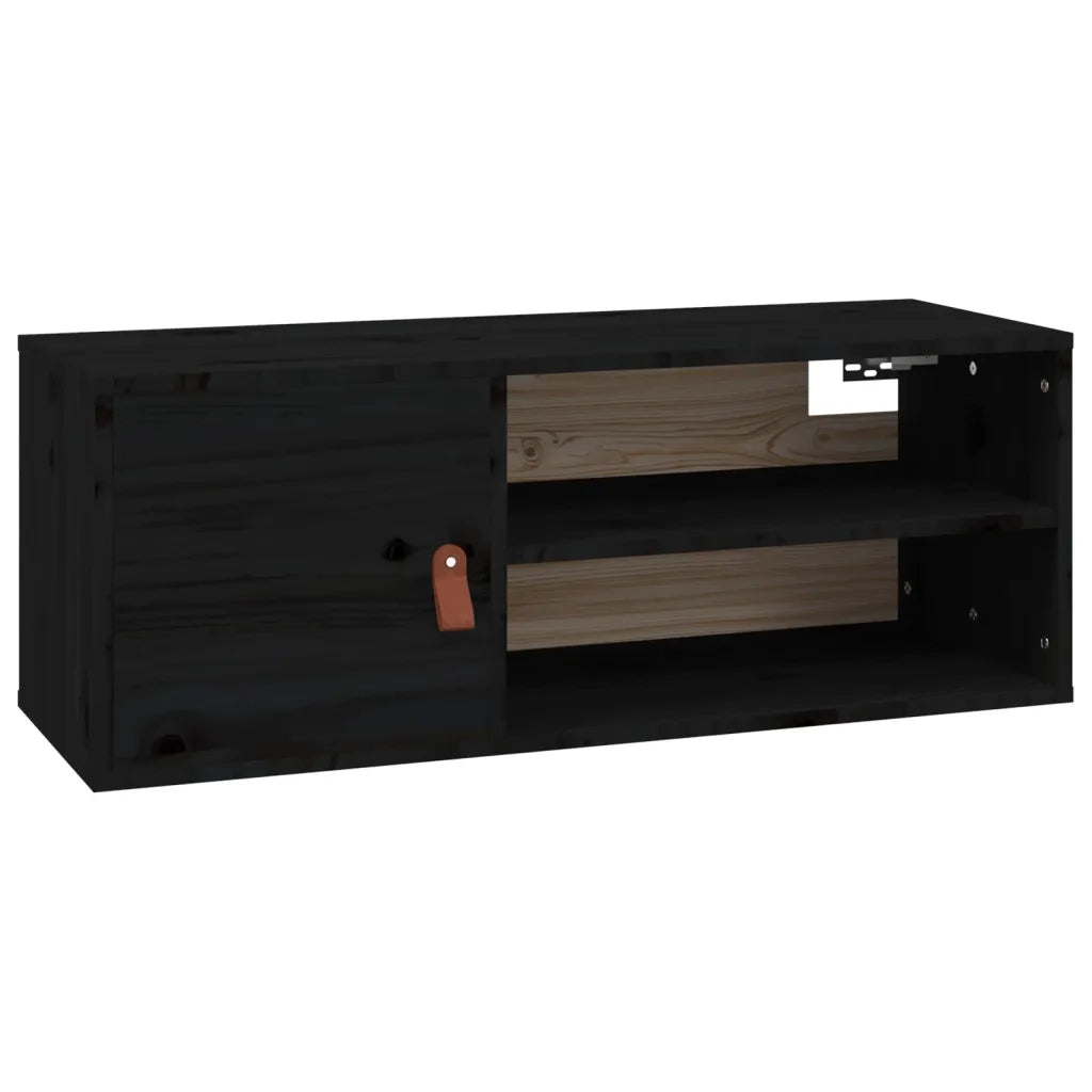 Pensile Nero 80x30x30 cm in Legno Massello di Pino CFW5386613
